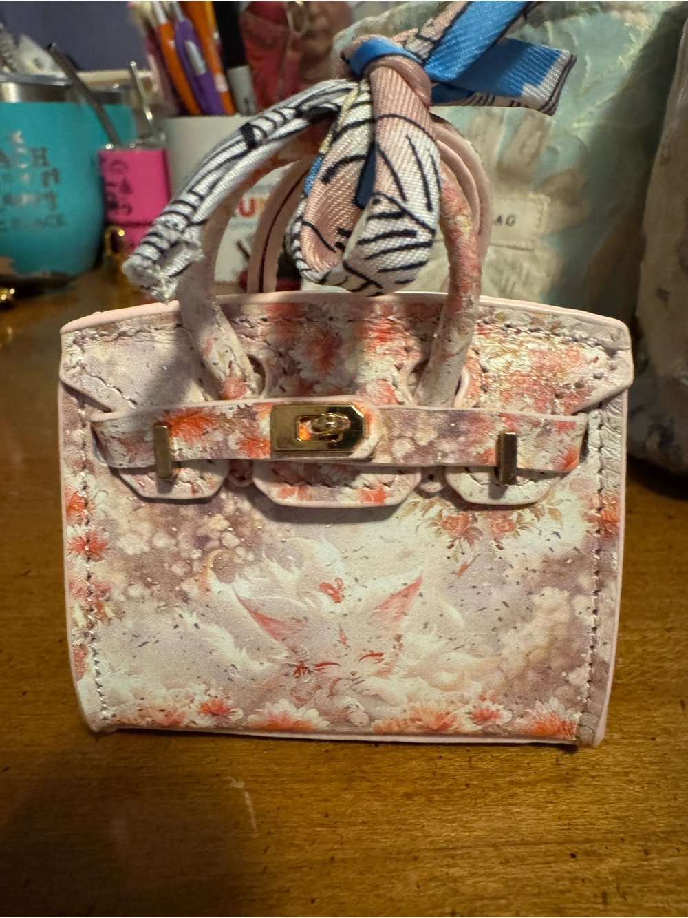 Floral Pink Miniature Satchel Handbag